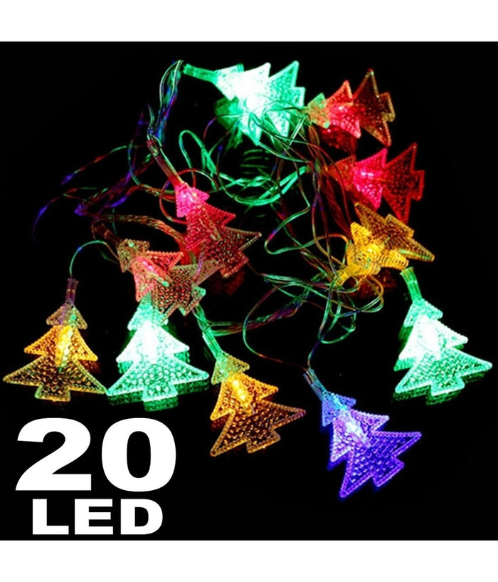 Catena Luminosa 20 Led Luci Multicolor Albero A Batteria Lampadine Lucciole         