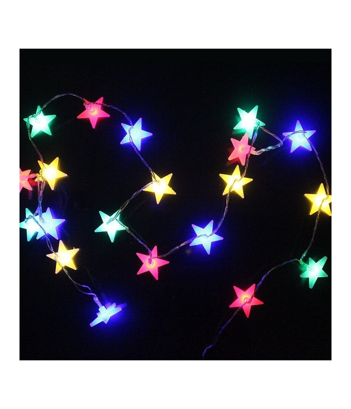 Catena Luminosa 20 Led Luci Multicolor Stelle A Batteria Lampadine Lucciole         