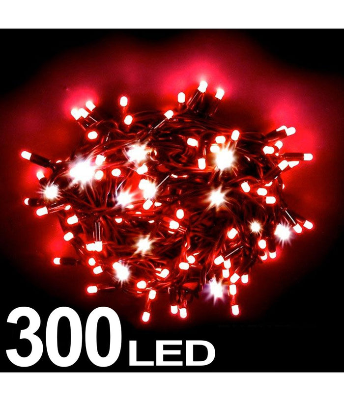 Catena Luminosa 300 Led Colore Rosso Uso Interno Con Controller 8 Funzioni         