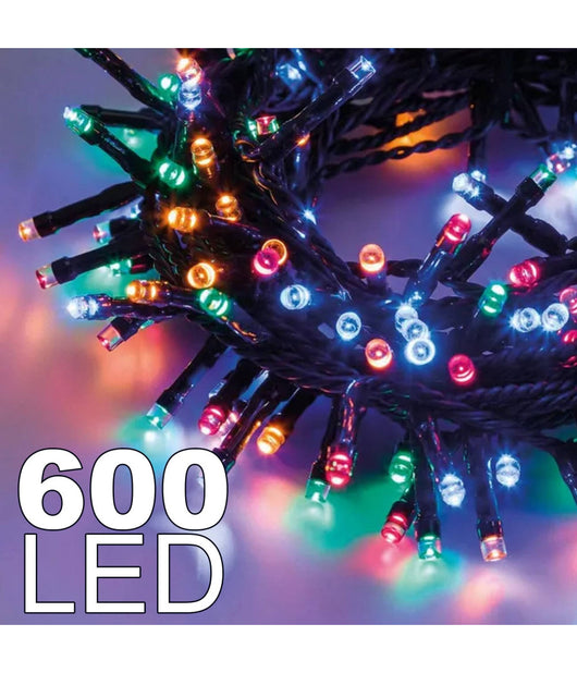 Catena Luminosa 600 Luci Led Lucciole Multicolore Rgb Con Controller Uso Interno         