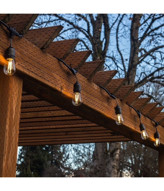 Catena Luminosa Da Esterno Modulare 10 Lampadine E27 Cavo 10 Metri Ip65 Nero         