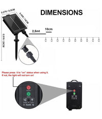 Catena Luminosa Microled Da 30mt 300led Con Pannello Solare Ricaricabile Esterno         