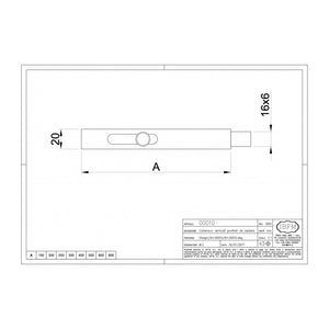 Catenaccio chiavistello verticale a saldare zincato da 10x20x200mm