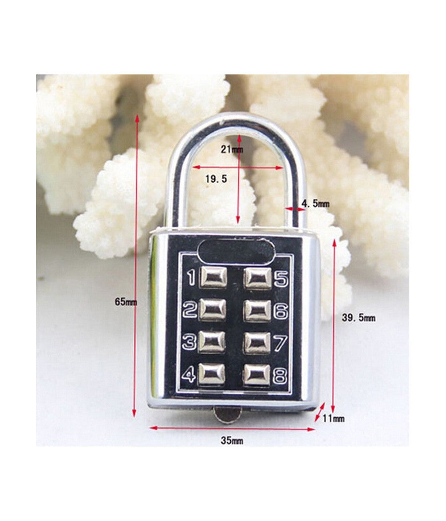 Catenaccio Lucchetto A Combinazione Per Armadietto Spogliatoio 8 Cifre 35mm         