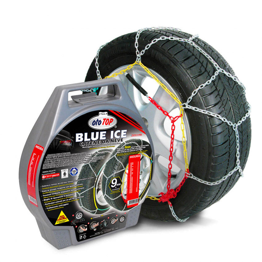 Catene da Neve per Auto 9 mm a Rombo Misura 70 Omologate Blue Ice