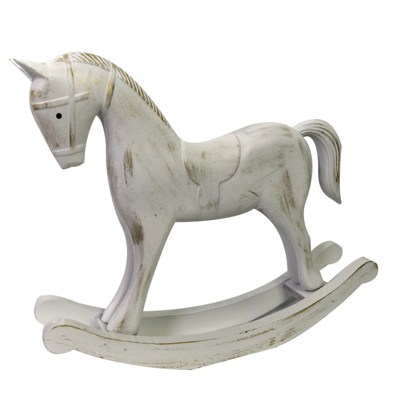 Cavallo a dondolo legno bianco cm 26,5x6,5h23