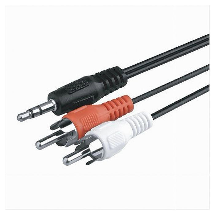 Cavo 5m Audio Da Jack 3,5mm Aux A 2 Rca Maschio Doppio Y Stereo 5 Mt Aux-r5.0m         