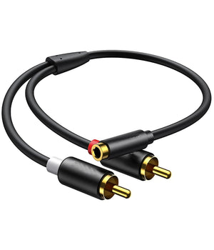 Cavo Adattatore Audio Stereo Aux Jack 3.5mm Femmina A 2xrca Maschio 15cm Rca-a01         