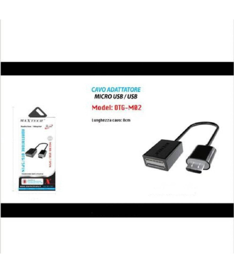 Cavo Adattatore Micro Usb / Usb Per Cellulare Otg / 5pin 8cm Maxtech Otg-m02         