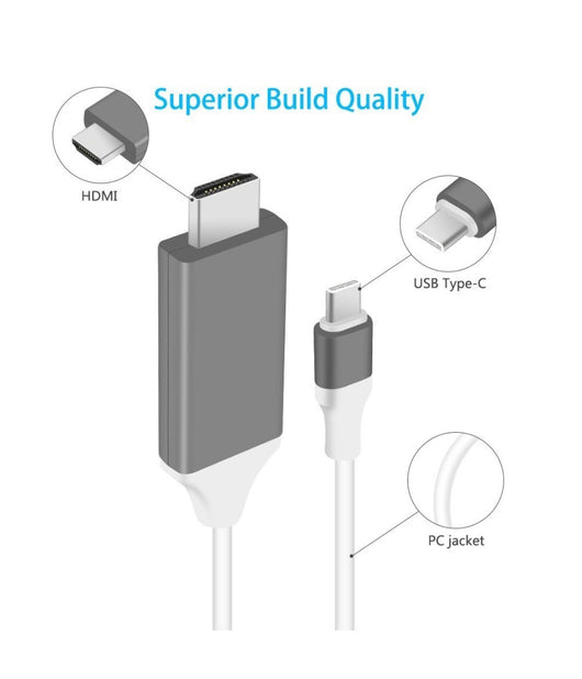 Cavo Adattatore Per Samsung Galaxy S8 Usb Tipo C Usb-c A 4k Hdmi Hdtv 2 Metri         