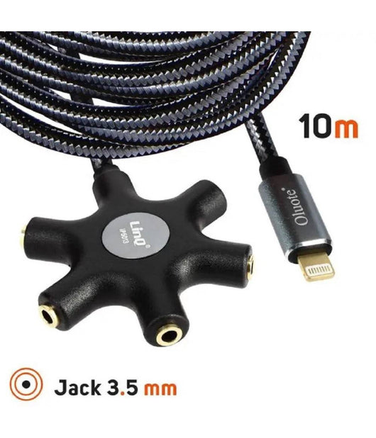 Cavo Audio Da Lightning A 5x Jack Femmina Adattatore 5 In 1 Da 10 Metri Ip50100         