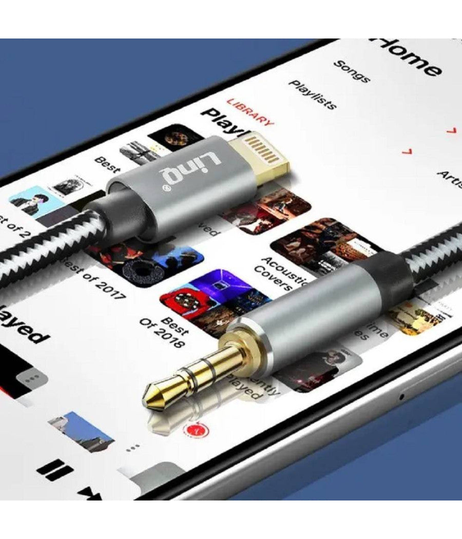 Cavo Audio Iphone Da Lightning A Jack Maschio Da 3,5 Mm Intrecciato 1,5 Mt A3522         