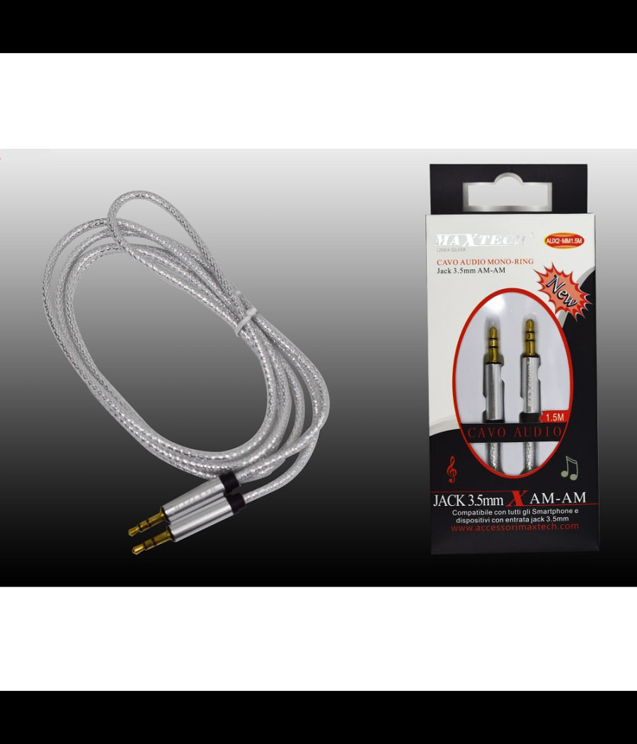 Cavo Audio Jack 3,5mm Am/am 1,5mt Prolunga Aux Per Smartphone Maxtech Aux2-mm1.5m         