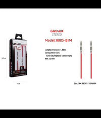 Cavo Aux Stereo 1mt Mini Jack 3,5mm Per Smartphone Tipo Trrs A 4 Contatti Maxtech Aux3-d1m         