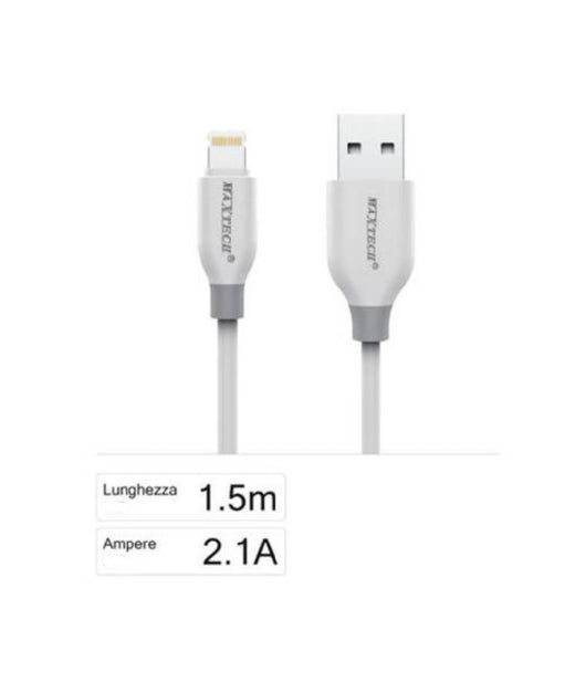 Cavo Dati Da Usb A Connettore Lightning Ricarica 2.1a 1.5 Mt Per Iphone F-ip029         