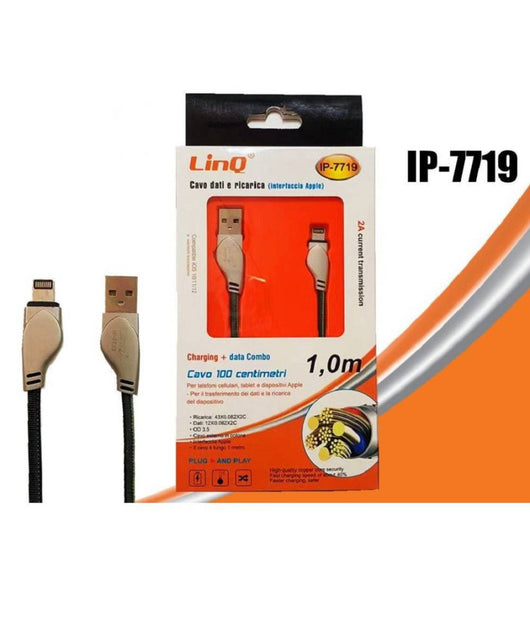 Cavo Di Ricarica Trasferimento Dati 2a 100 Cm Con Interfaccia Lightning Ip-7719         