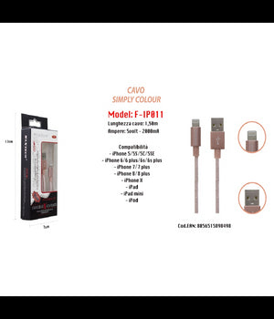 Cavo Filo Usb Veloce Ricarica Per Iphone 5volt - 2000ma 1,50mt Maxtech F-ip011         