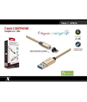 Cavo Lightning 1mt Usb Intrecciato Magnetico Ricarica Ipad Iphone Maxtech F-ip026         