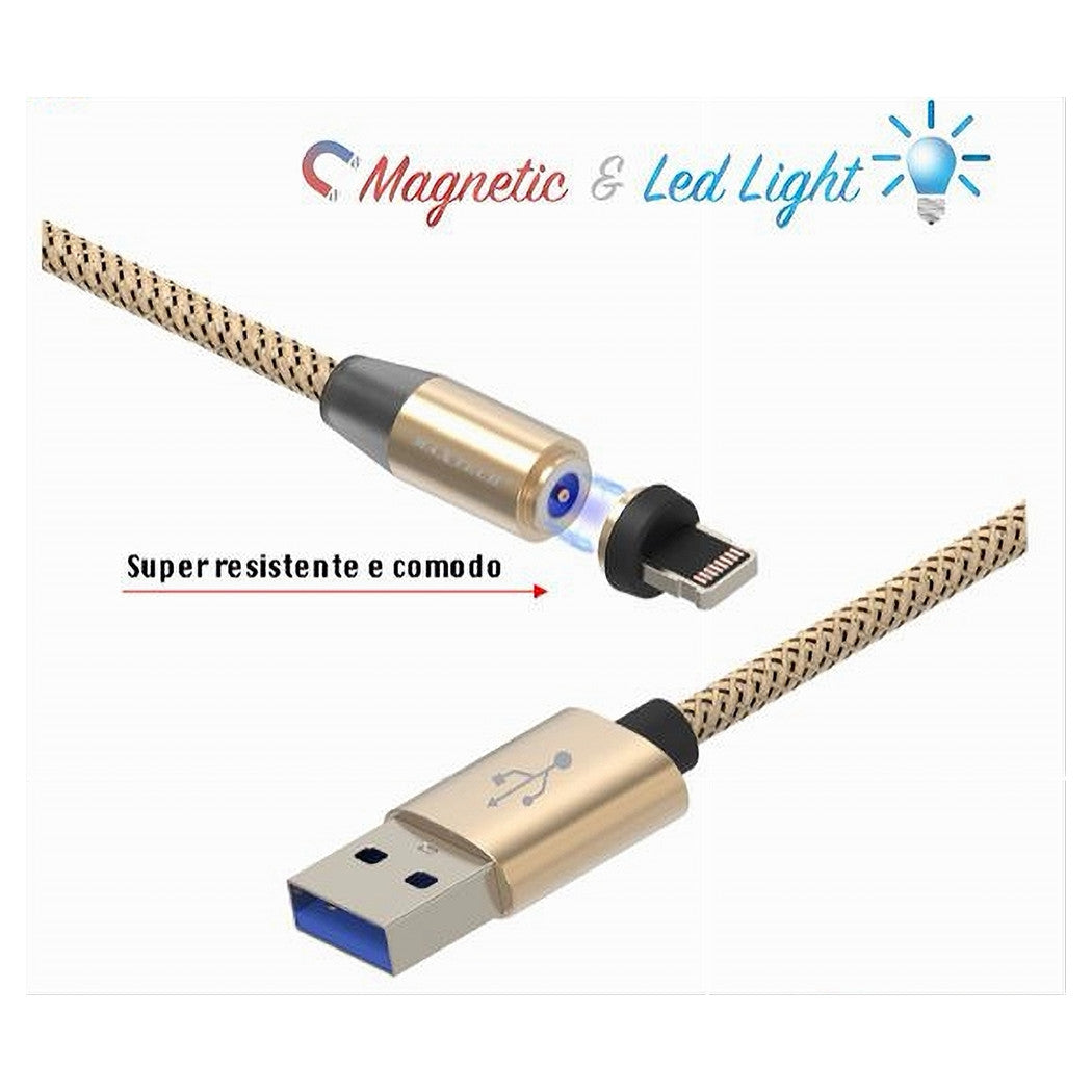 Cavo Lightning 1mt Usb Intrecciato Magnetico Ricarica Ipad Iphone Maxtech F-ip026         