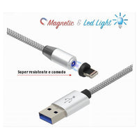 Cavo Lightning 1mt Usb Intrecciato Magnetico Ricarica Ipad Iphone Maxtech F-ip026         