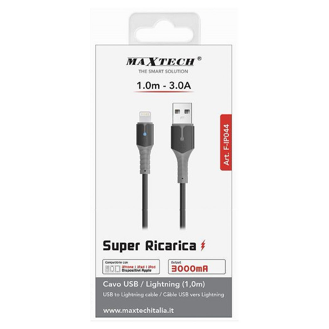 Cavo Per Dati Super Ricarica Usb Lightning 3a 1 Mt Per Iphone Ipad Ipod F-ip044         