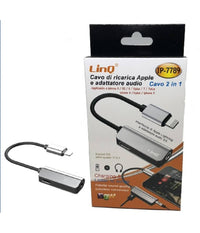 Cavo Ricarica Adattatore Audio 2 In 1 Lightning Cuffie Jack 3,5mm Iphone Ip-7789         