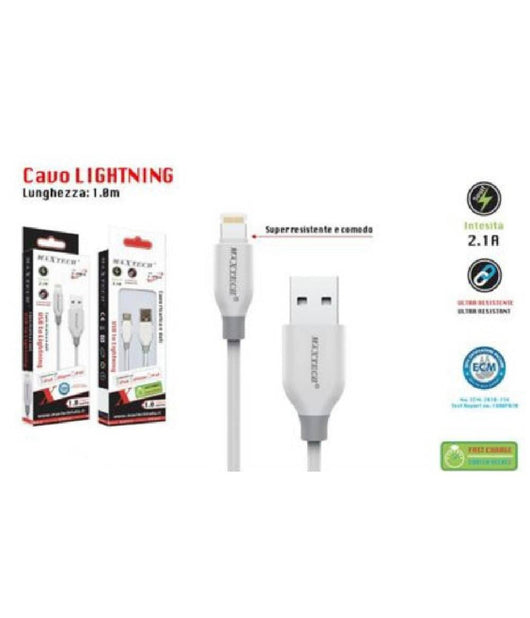 Cavo Ricarica Dati Iphone Ipad Ipod Lightning Usb Alta Velocita 1mt 2.1a F-ip024         