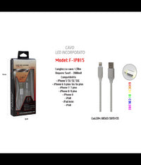 Cavo Ricarica Led Incorporato Per Iphone Ipad Ipod 5volt-2000ma Maxtech F-ip015         