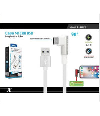 Cavo Ricarica Micro Usb 90° Per Smartphone Cavetto Dati 1 Mt F-s025 Maxtech         