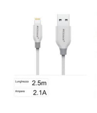 Cavo Ricarica Sincronizzazione Dati Usb Lightning 2.1a Per Iphone 2,5mt F-ip030         