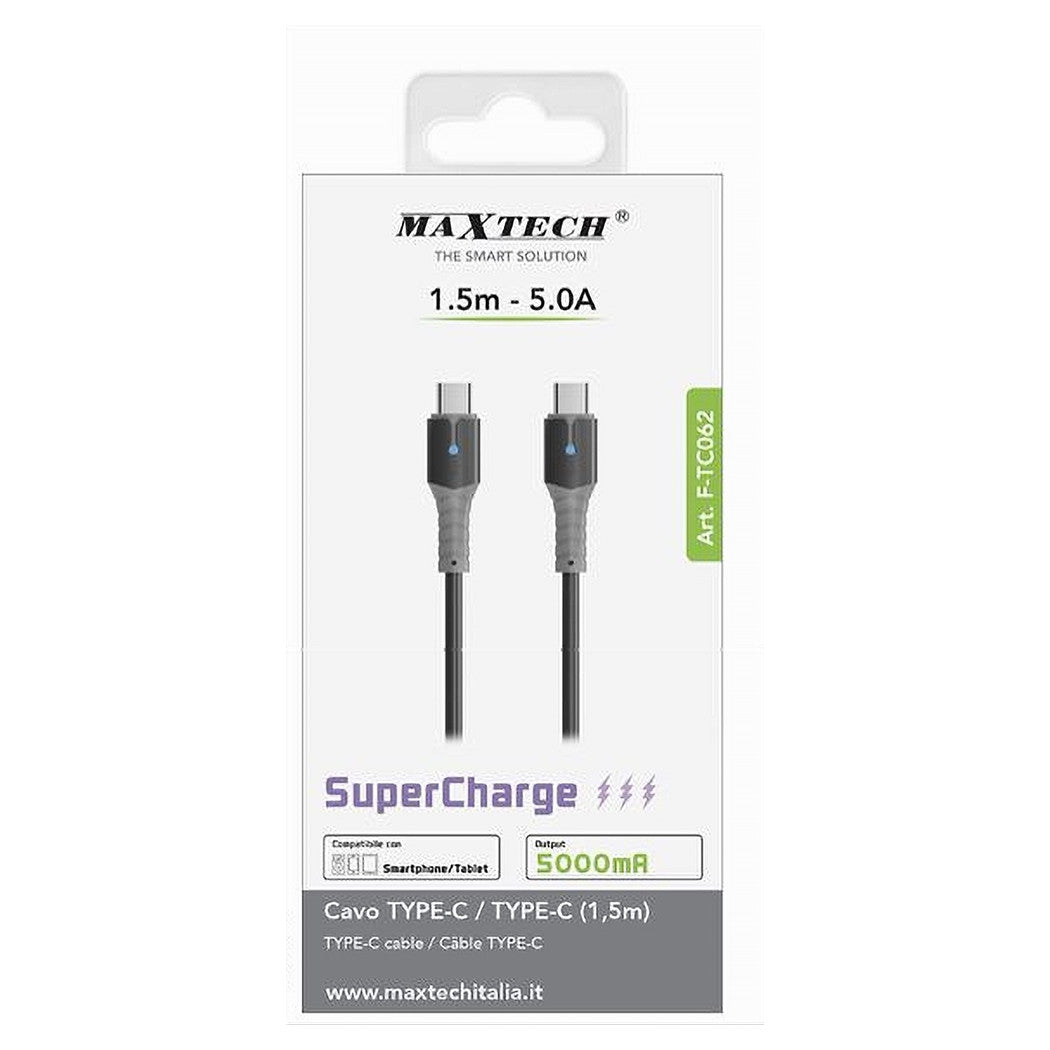 Cavo Type-c/type-c Super Ricarica Veloce 5a 1.5 Mt Per Smartphone Tablet F-tc062         