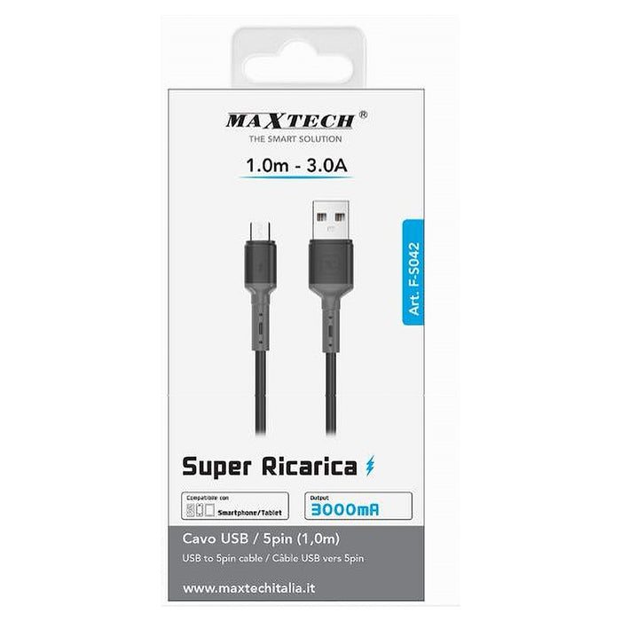 Cavo Usb A Micro Usb 1 Mt 3 A Super Ricarica Dati Per Smartphone Tablet F-s042         