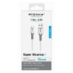 Cavo Usb A Micro Usb Super Ricarica 1 Mt 3a Dati Per Smartphone Tablet F-s044         