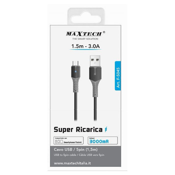 Cavo Usb A Micro Usb Super Ricarica 1.5 Mt 3 A Dati Per Smartphone Tablet F-s045         