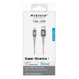 Cavo Usb A Micro Usb Super Ricarica 3a Trasferimento Dati 1mt Smartphone F-s052         