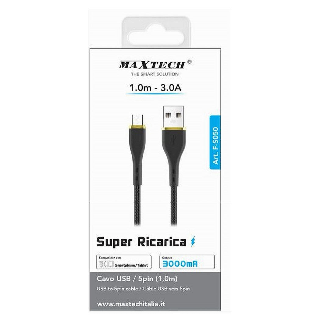 Cavo Usb A Micro Usb Trasferimento Dati Super Ricarica 1 Mt 3a Smartphone F-s050         