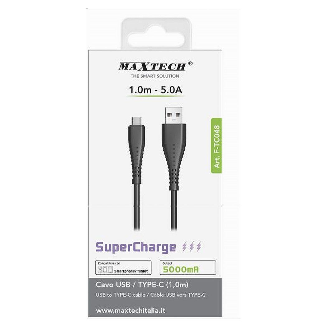 Cavo Usb A Type-c 1mt 5000ma Supercharge Ricarica Dati Smartphone Tablet F-tc048         