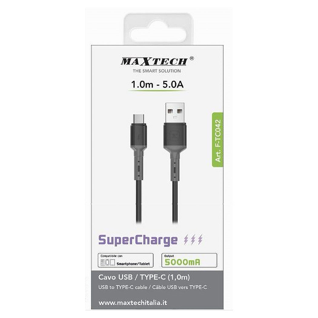 Cavo Usb A Type-c Supercharge Ricarica Dati 1mt 5a Per Smartphone Tablet F-tc042         