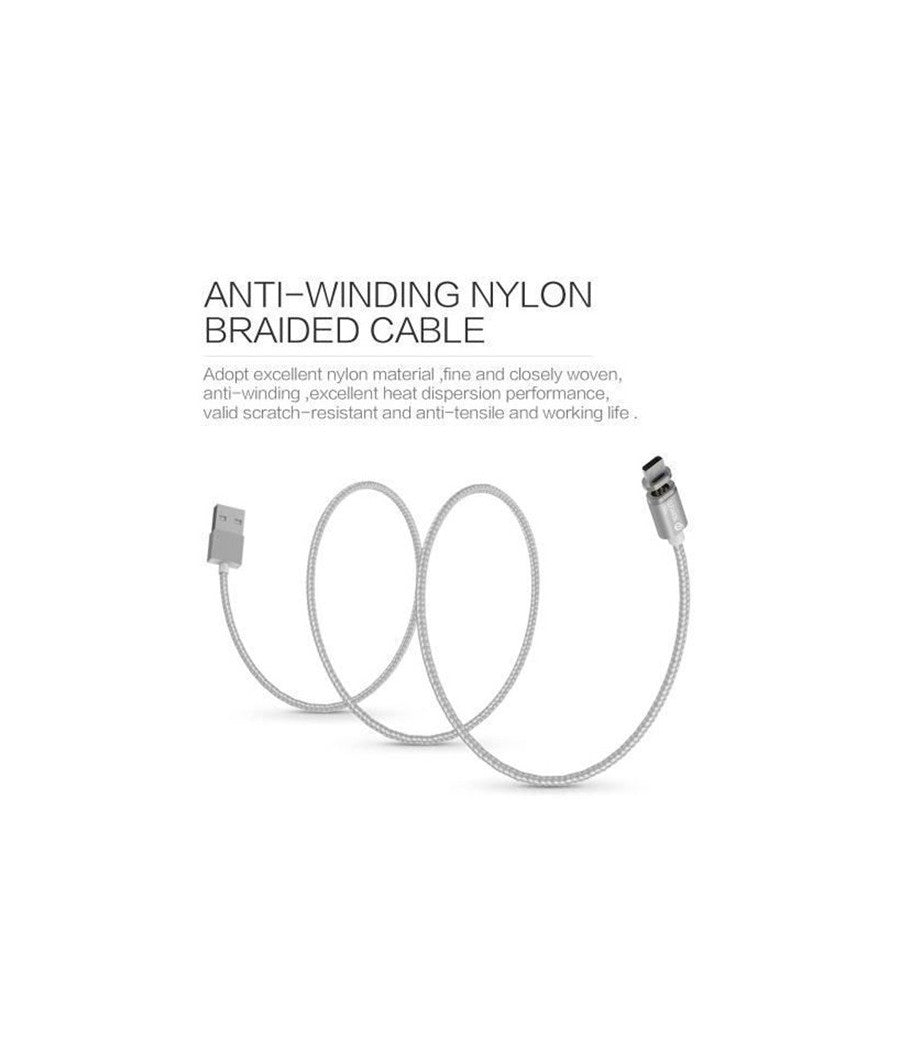 Cavo Usb In Nylon Magnetico Charge E Sync Con Adattatori Android E Ios         