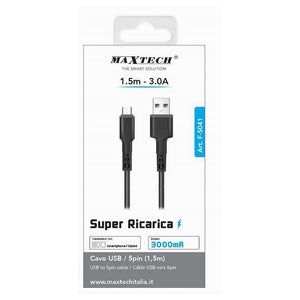 Cavo Usb/micro Usb 1.5mt 3 A Super Ricarica Trasferimento Dati Smartphone F-s041         