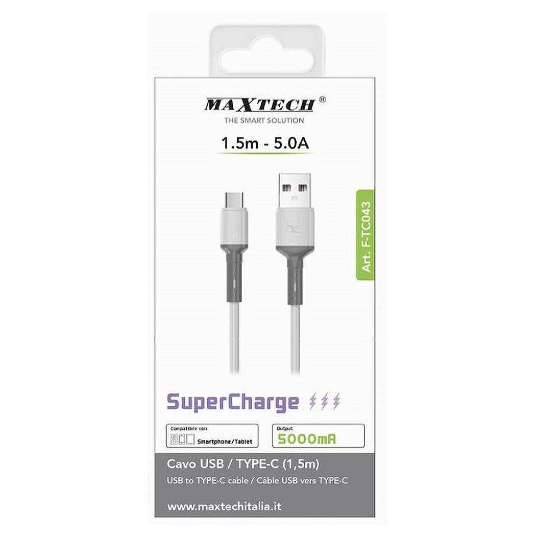 Cavo Usb/type-c Supercharge Ricarica Dati 1.5mt 5a Per Smartphone Tablet F-tc043         