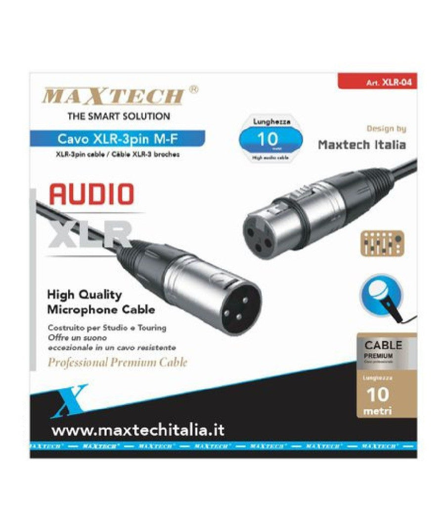 Cavo Xlr 3 Pin Xlr Maschio-femmina Audio Prolunga Microfono Da 10 Metri Xlr-04         