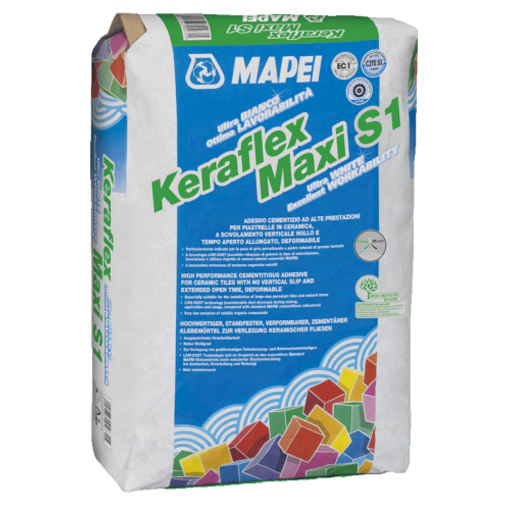 Adesivo piastrelle pavimento cementizi keraflex maxi s1 zero grigio sacco 25 kg