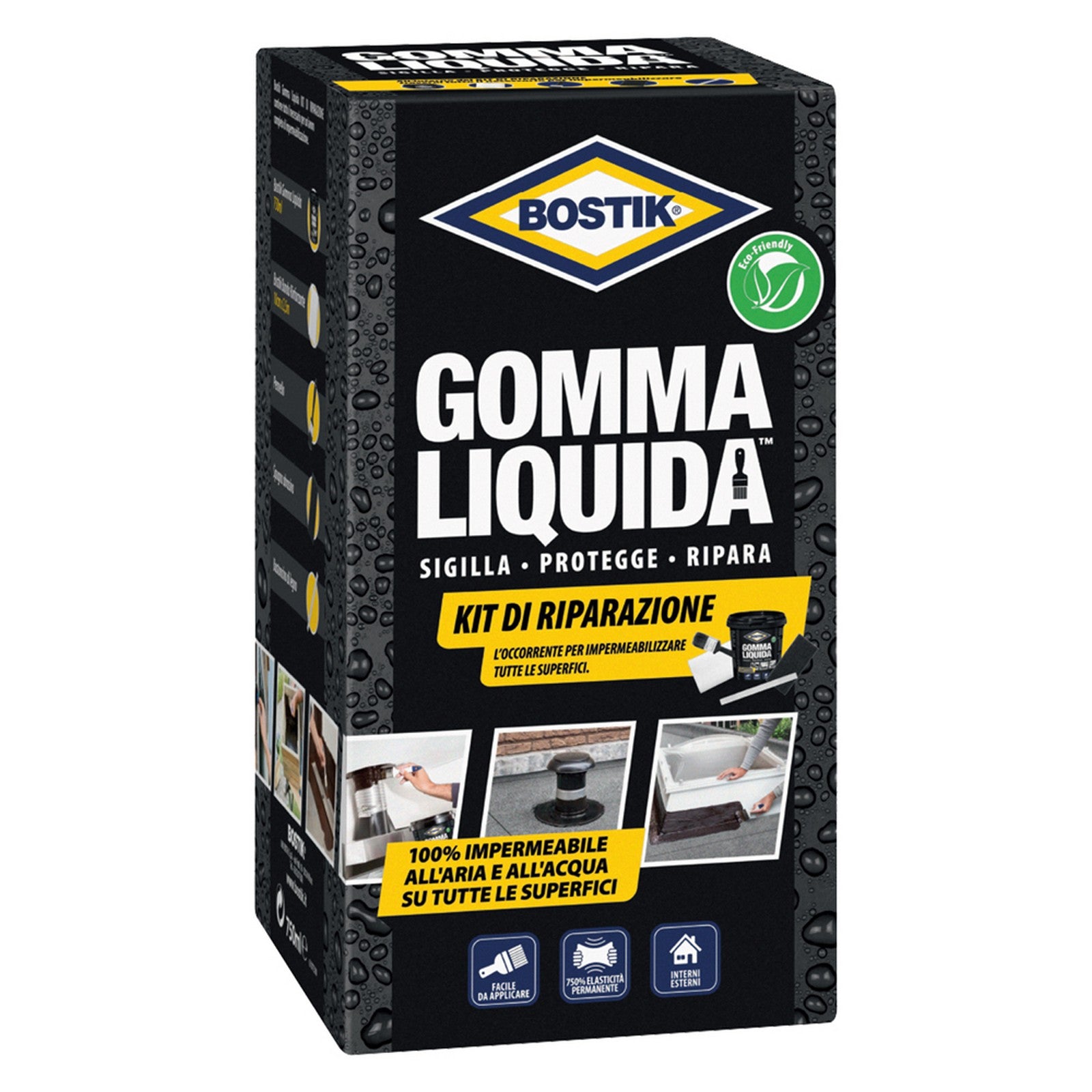 kit riparazione gomma liquida impermeabilizzante 5 pezzi cod:ferx.9120120nlm