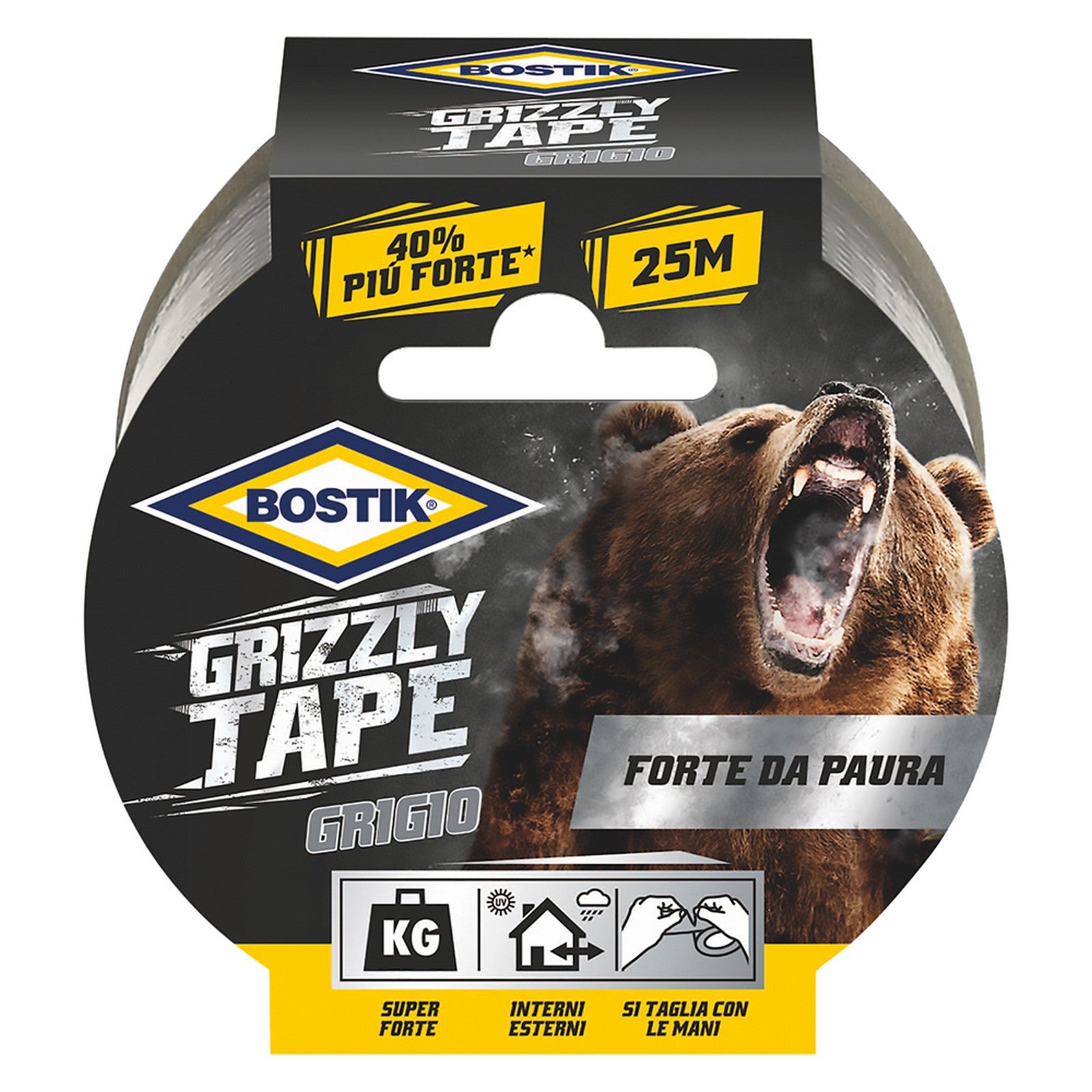 6pz nastro telato 'grizzly tape' mm 50 x 25 mt - grigio 9120240nlm