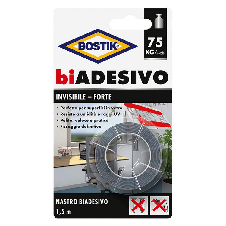 6pz nastro biadesivo in schiuma invisibile mm. 19 x 1,5 mt 9002054nlm