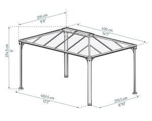 Gazebo in Alluminio Martinique 3X4.3 m