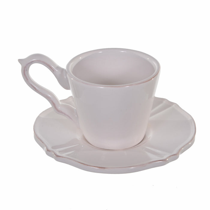 Set 3 Set Tazze in Ceramica con Piattino Larghezza 14 cm