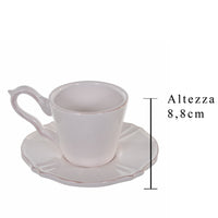 Set 3 Set Tazze in Ceramica con Piattino Larghezza 14 cm