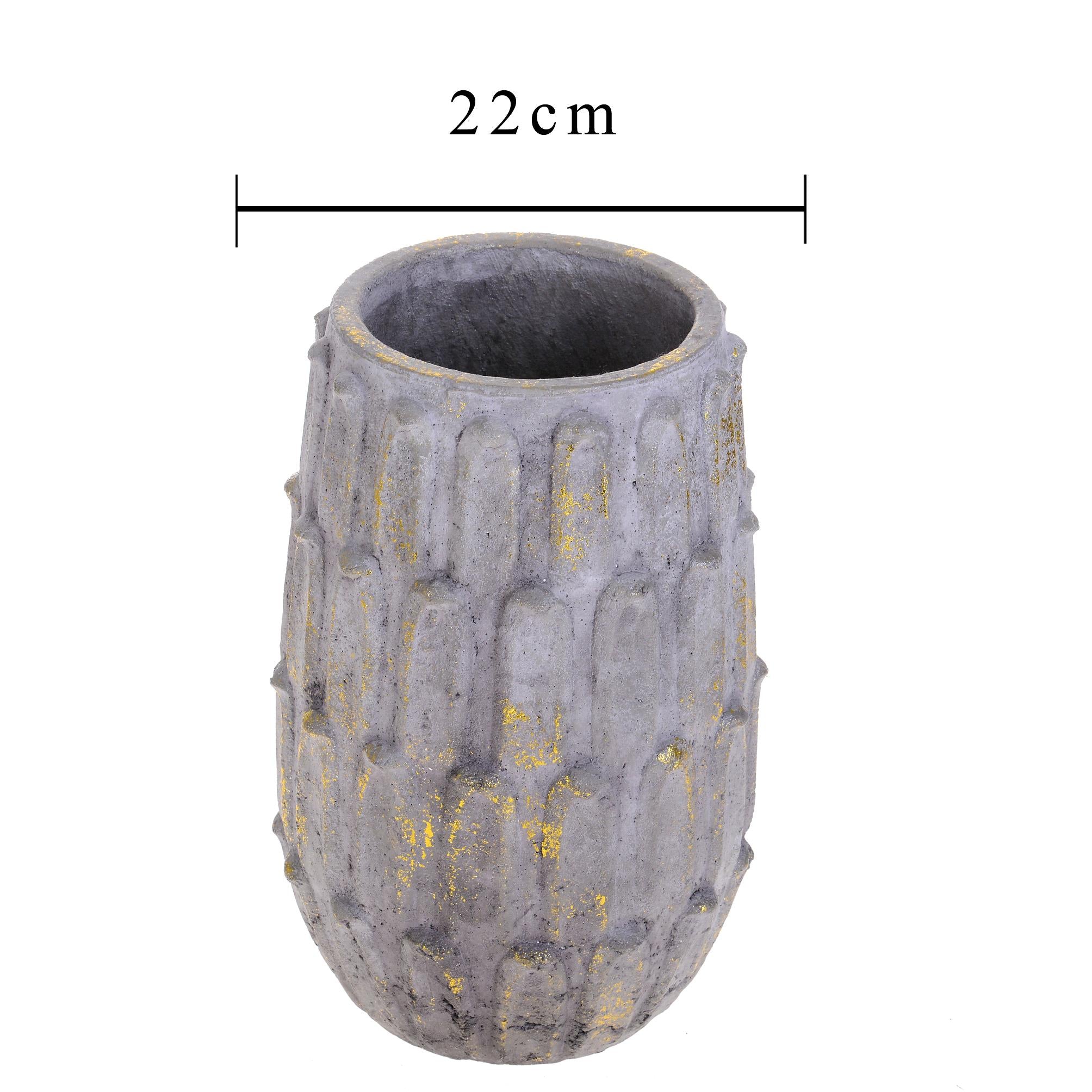 Vaso Stone in Ceramica Decorato H 34,5 cm